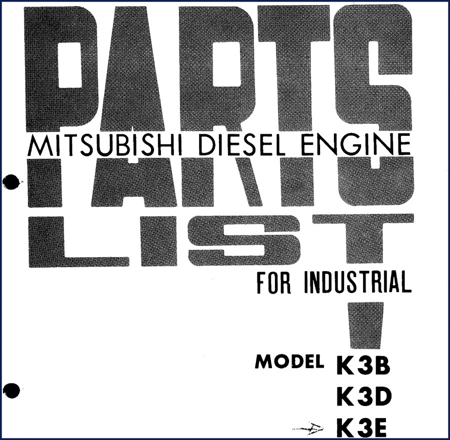 Mitsubishi K3B K3D K3E Parts Catalog cover page – factory OEM document