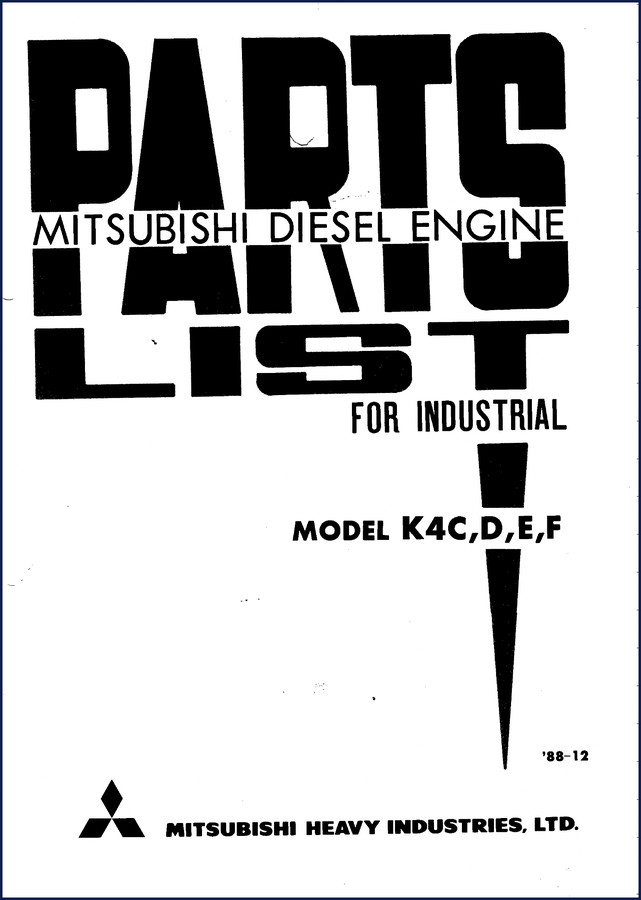 Mitsubishi K4C diesel engine parts catalog cover 1988 151 pages