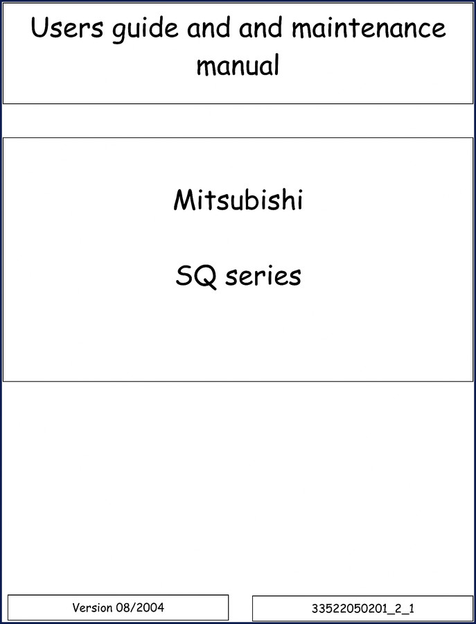 2004 Mitsubishi SQ series Operators Manual cover showing S4Q diesel engine diagram