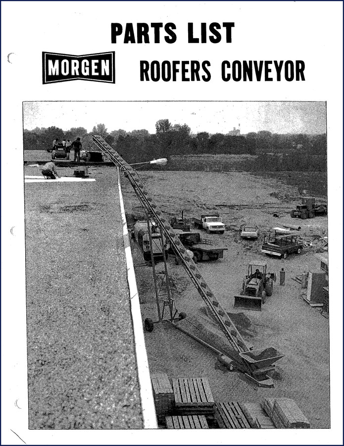 1987 Morgen ROOFERS CONVEYOR factory parts catalog cover
