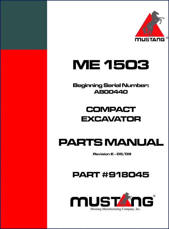 Mustang ME 1503 2009 Parts Catalog factory OEM manual cover