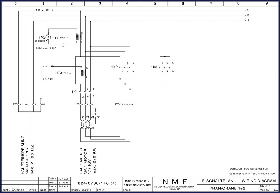 Neuenfelder Maschinenfabrik Schaltschrank H 1800 B 1000 Wiring Diagram 50 pages