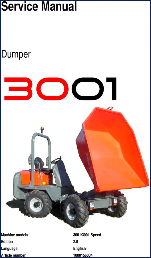 Neuson Baumaschinen 3001 3001 Speed 2008 service manual cover - factory OEM document
