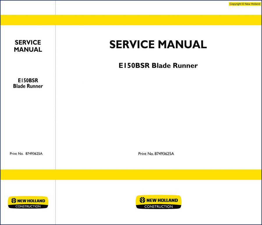 New Holland E150BSR Blade Runner 2008 Service Manual cover – OEM factory manual for hydraulic excavator