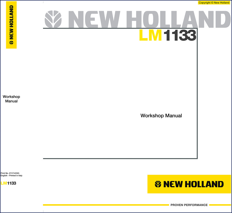 New Holland LM1133 2008 Repair Manual cover page