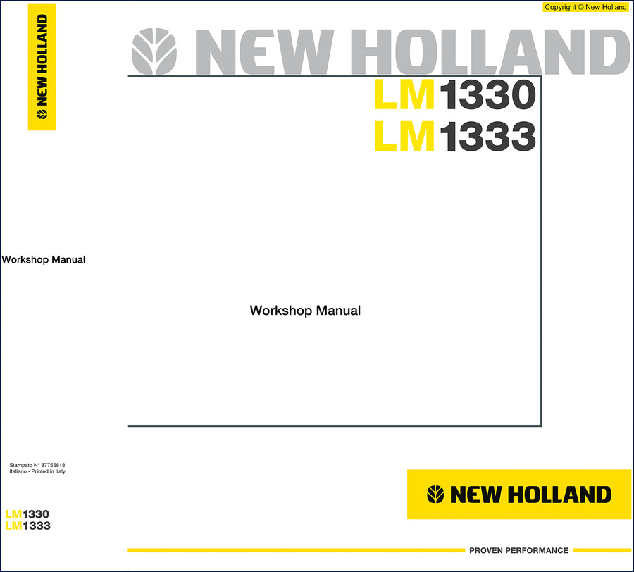 New Holland LM1330 service repair manual 2006 117 pages engine repair F4GE