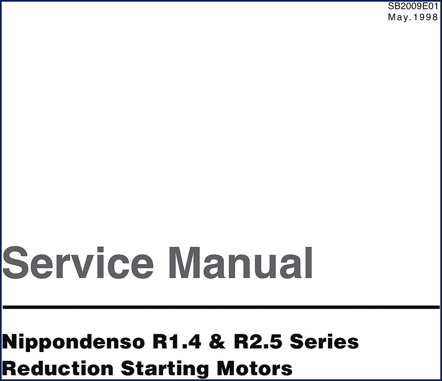Nippondenso R1.4 R2.5 1998 Service Manual cover