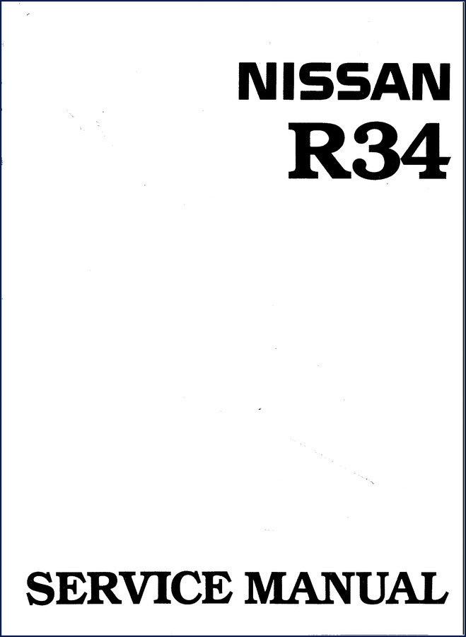 1998 Nissan R34 Service Manual cover – Factory OEM documentation for R34 series