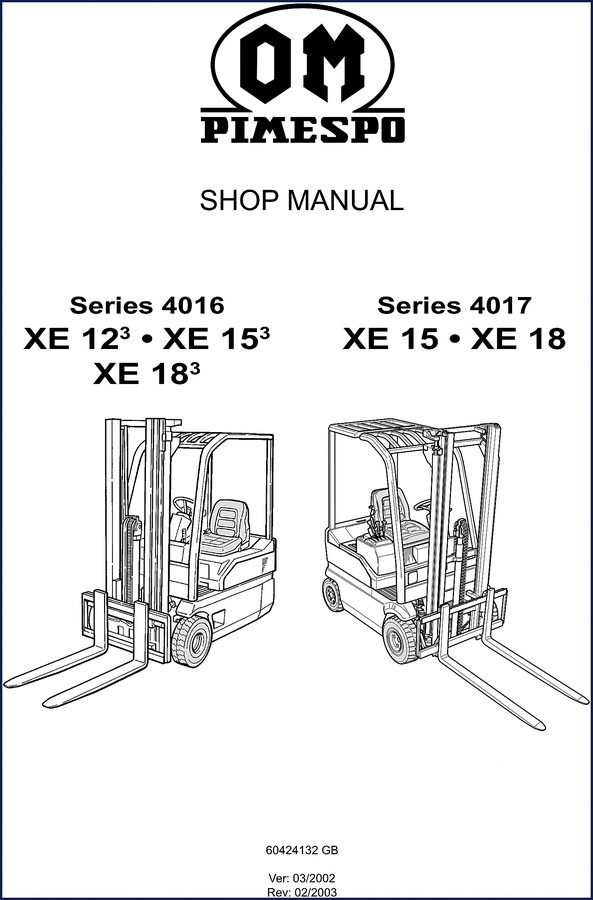 2002 OM Pimespo 4016 XE 123 XE 153 XE 183 4017 workshop manual cover