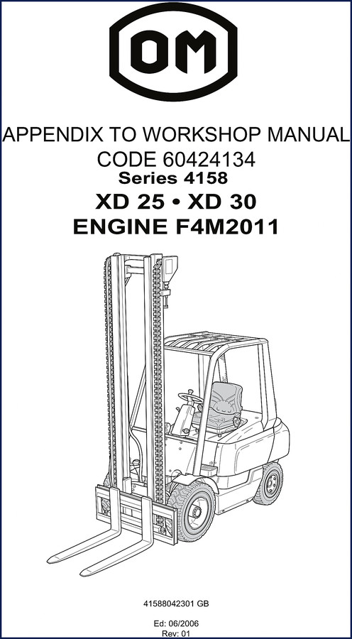 Bromma XD 25 XD 30 2006 Workshop Manual cover