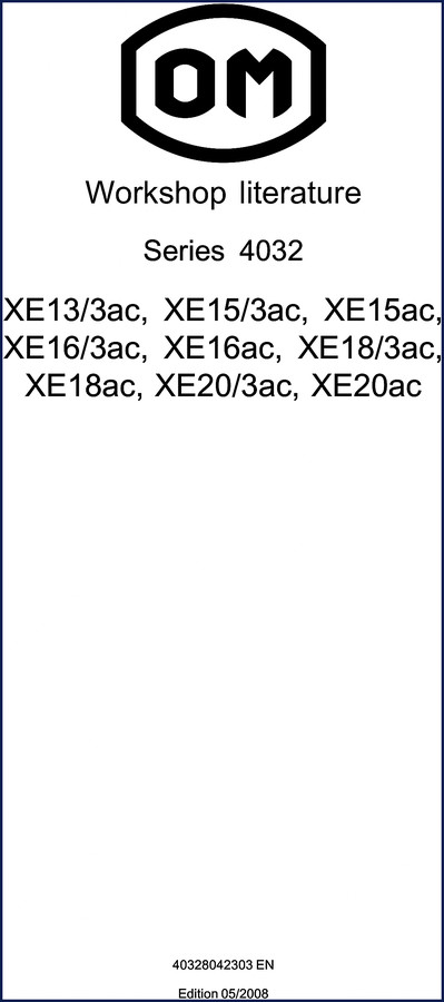 Bromma XE13/3ac to XE16ac 2008 Workshop Manual cover - 386 pages OEM factory specification