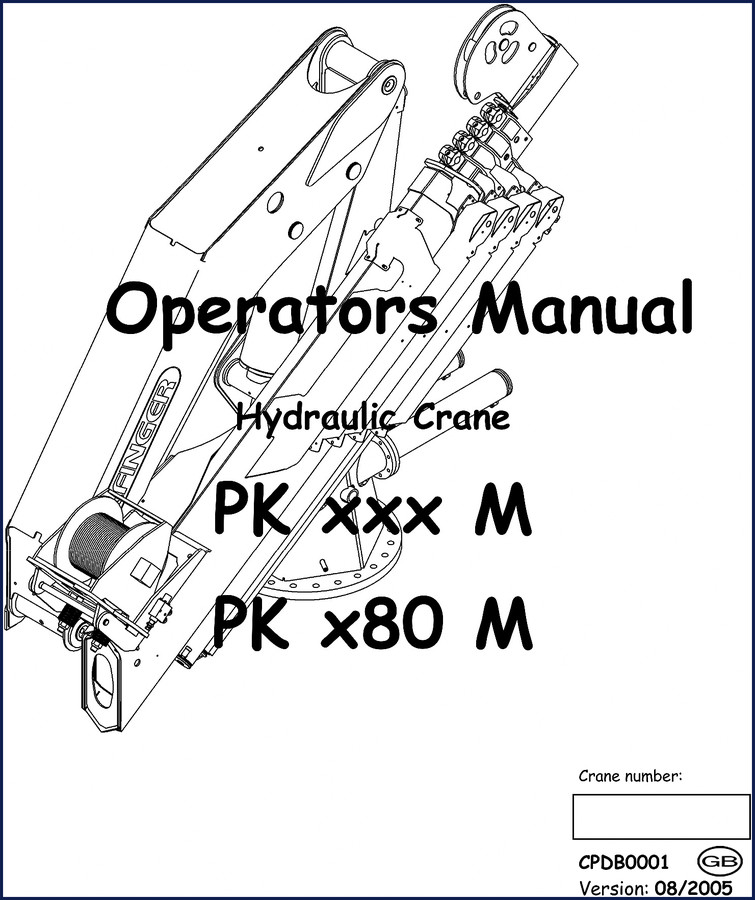 2005 Palfinger Marine PK xxx M Operators Manual cover page