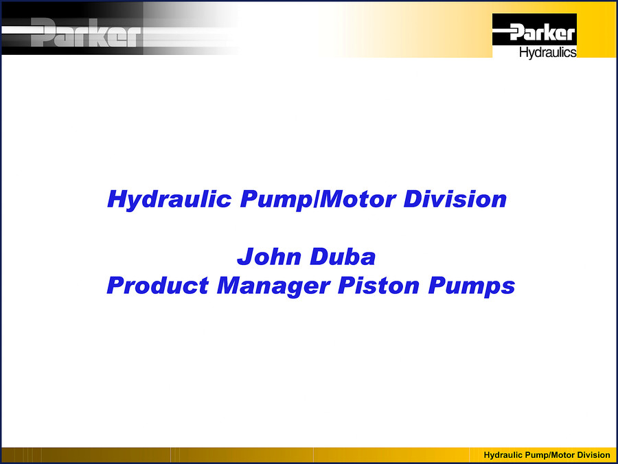 Parker Hydraulics PAVC Series PVP Series PV Plus PHP Series P2 Series Technical Manual cover - 54 pages