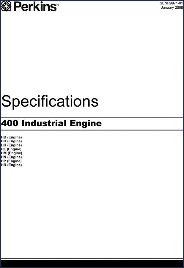 Perkins 400 Industrial Engine HB HD HH HL HM Technical Manual 2008 cover page
