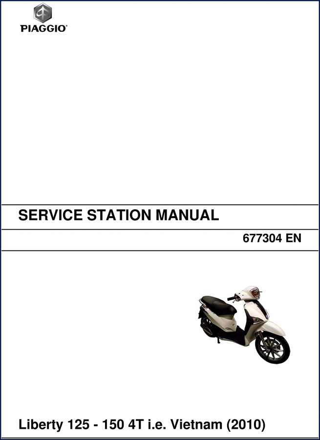 Piaggio Liberty 125 Parts Catalog cover showing exploded view of engine and chassis components