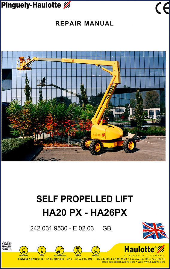 Pinguely-Haulotte HA20 PX HA26PX OEM repair manual cover