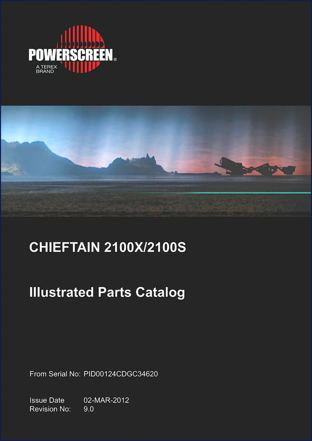 Powerscreen CHIEFTAIN 2100X/2100S 2012 factory parts catalog cover