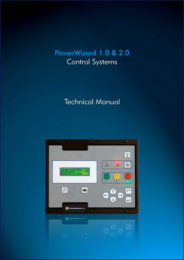 Powerwizard 1.0 & 2.0 Technical Manual cover – OEM factory documentation for generator control systems