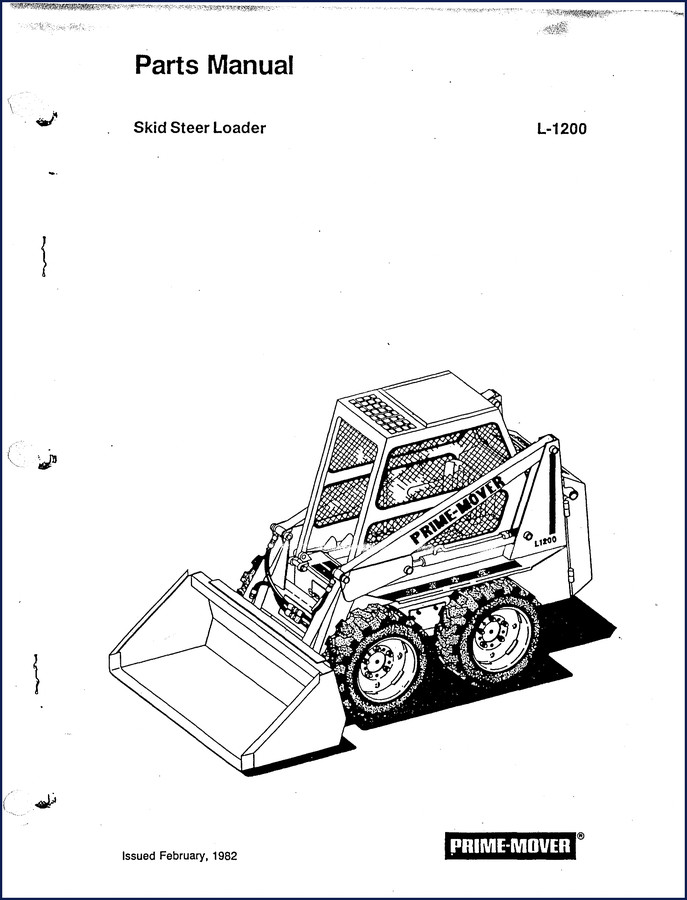 Prime-mover L-1200 1982 Parts Catalog cover – OEM factory parts manual for skid steer loader