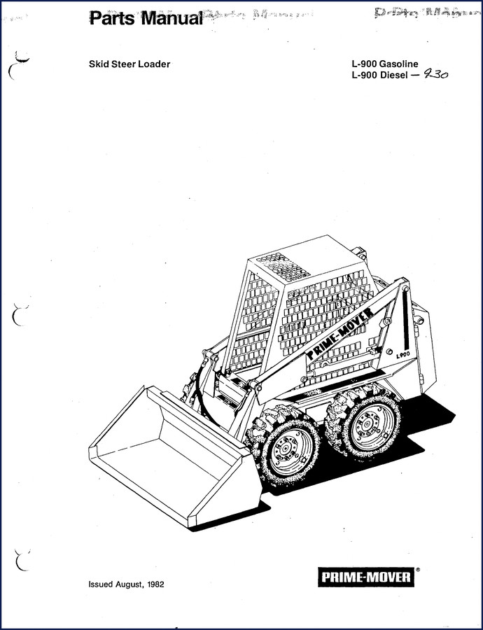 Prime-mover L-900 Skid Steer Loader OEM Parts Catalog 1982 – page 11 wiring schematic