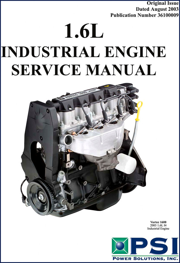 2003 Palfinger Epsilon Vortec 1600 Service Manual cover – OEM factory specs for 1.6L industrial engine