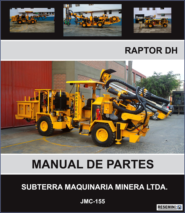 Cover of 2011 Raptor RAPTOR DH Parts Catalog showing JMC-155 jumbo drill and OEM part number index