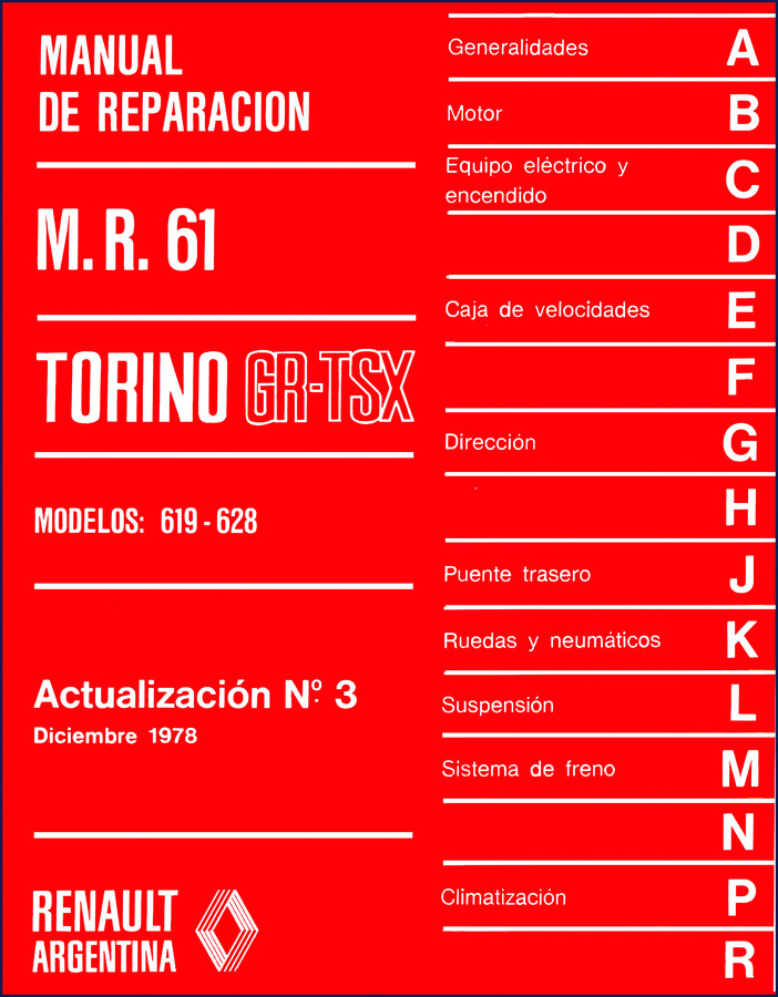 Renault Trucks 619 628 GR TSX 1978 Repair Manual cover