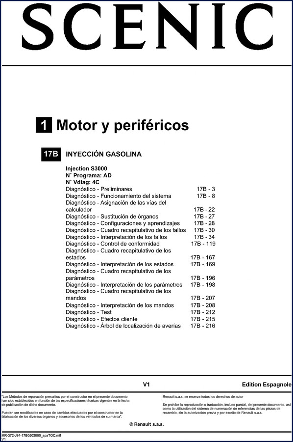 Renault Mégane II Scenic II F4R injection diagnostics manual cover 2004