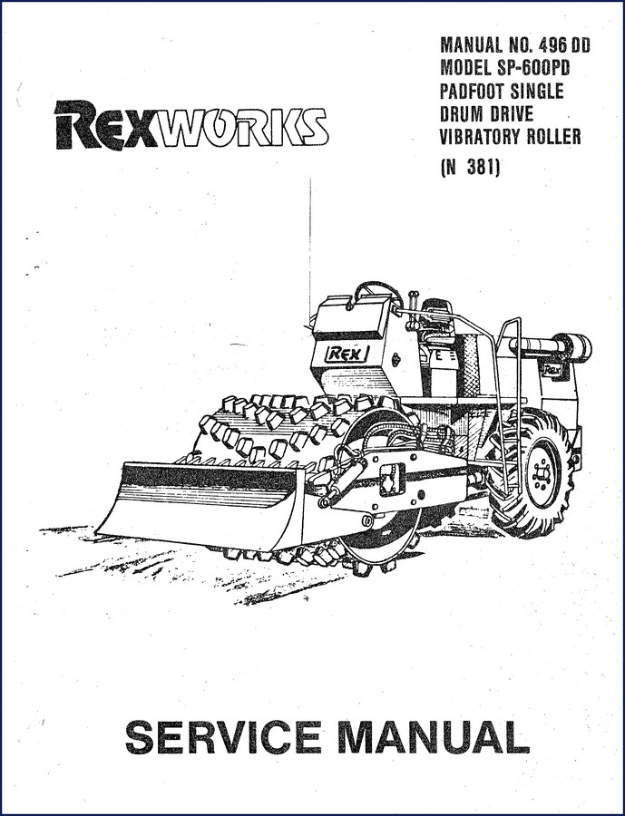 Terexlift SP-600PD vibratory roller factory service manual cover 72 pages OEM