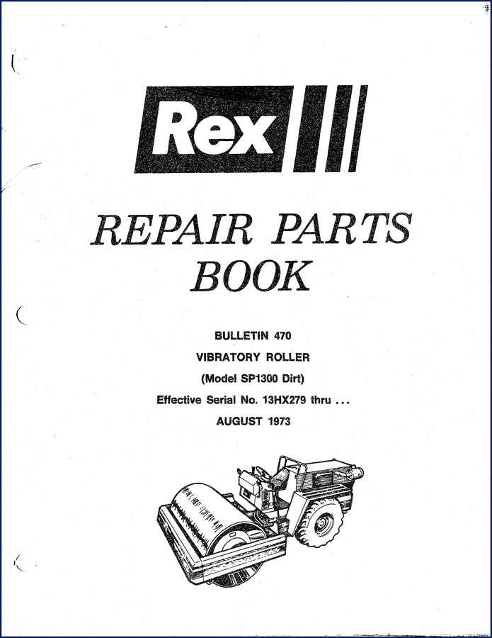 Terexlift SP1300 1973 Parts Catalog cover page