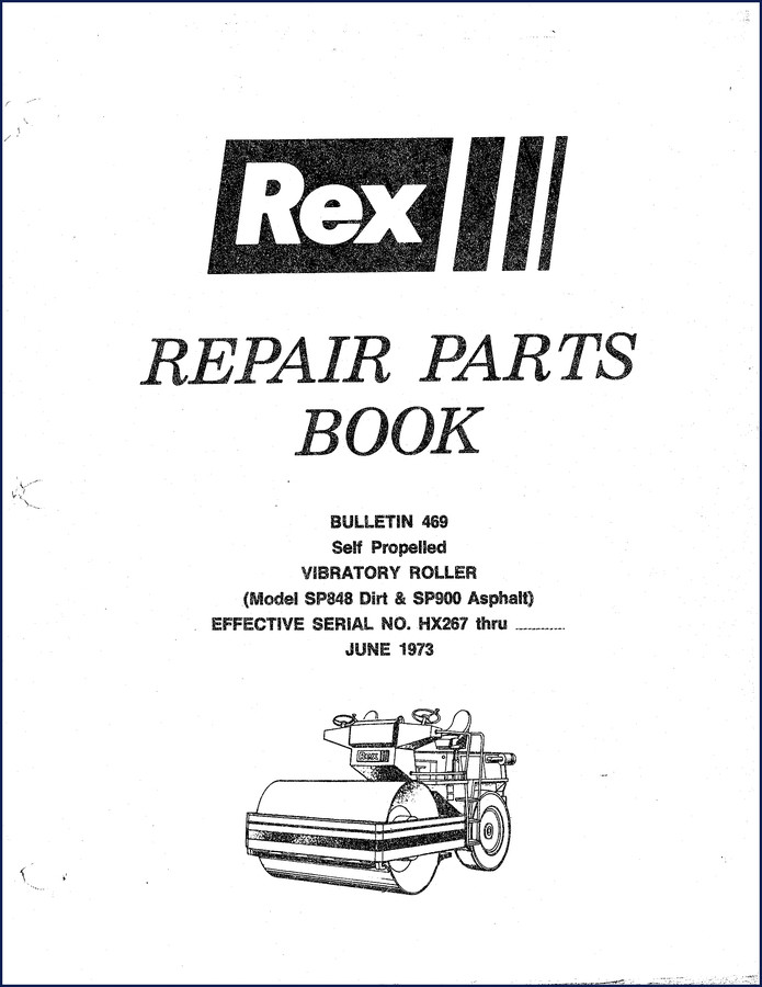 Terexlift SP848 Parts Catalog – OEM factory repair parts book for self-propelled vibratory roller, 66 pages