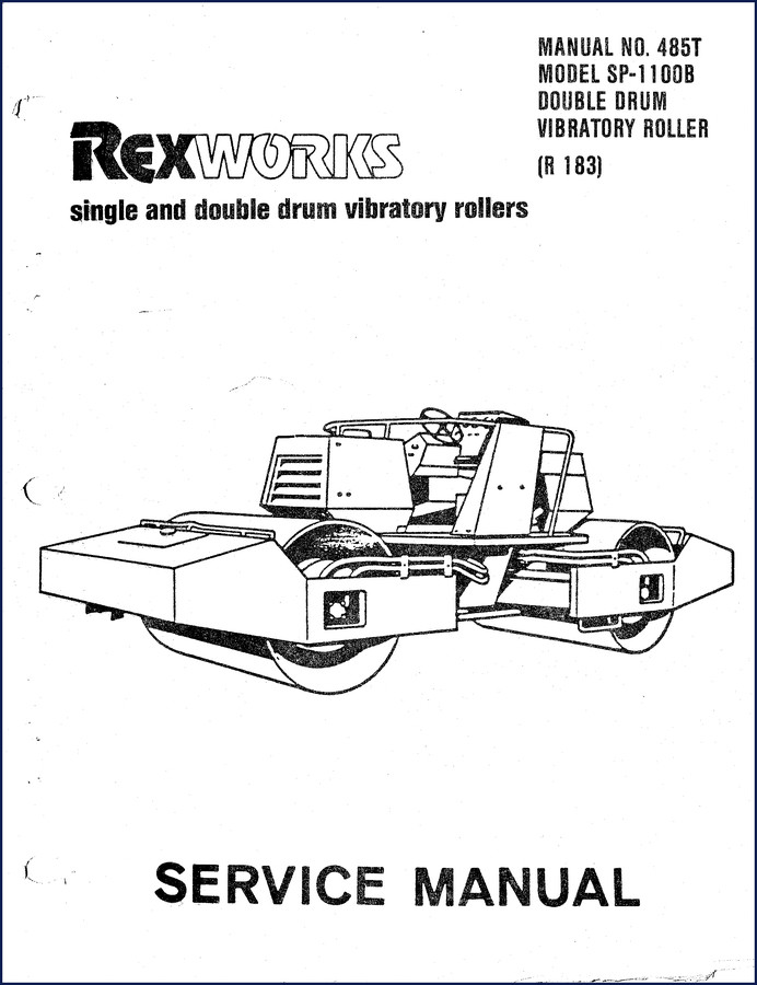 Rexworks SP-1100B double drum vibratory roller service manual cover page 1980s OEM factory document