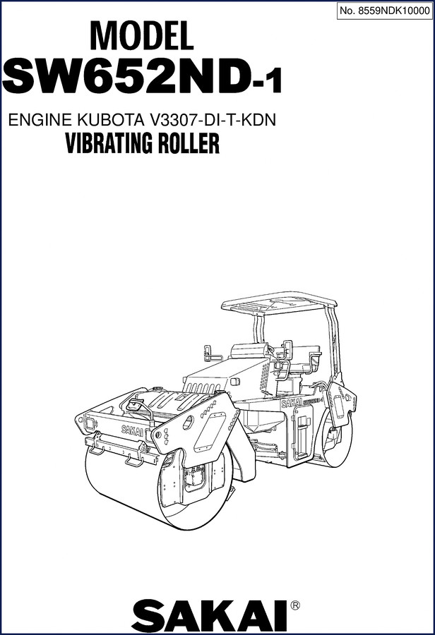 Sakai SW652ND-1 Vibrating Roller Parts Catalog cover - OEM factory document 114 pages