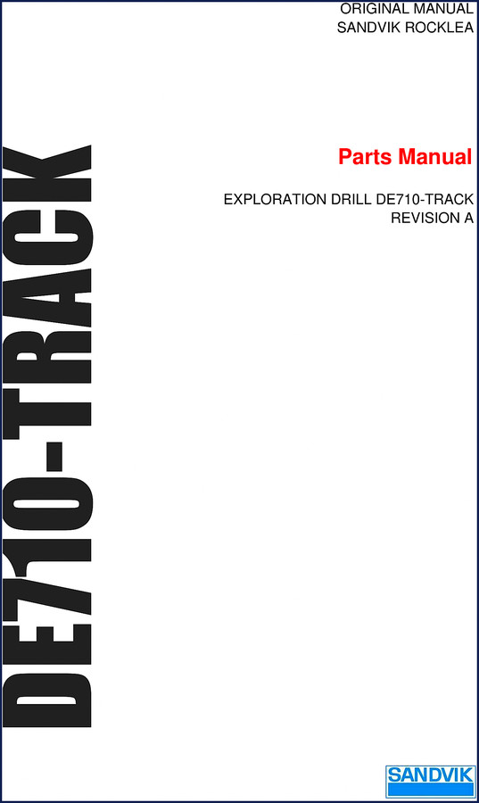 Sandvik DE710 Parts Catalog cover page – original OEM factory manual, 172 pages