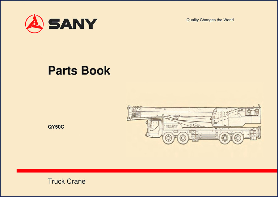 SANY QY50C QY50CS93 Parts Catalog 448-page factory parts breakdown cover