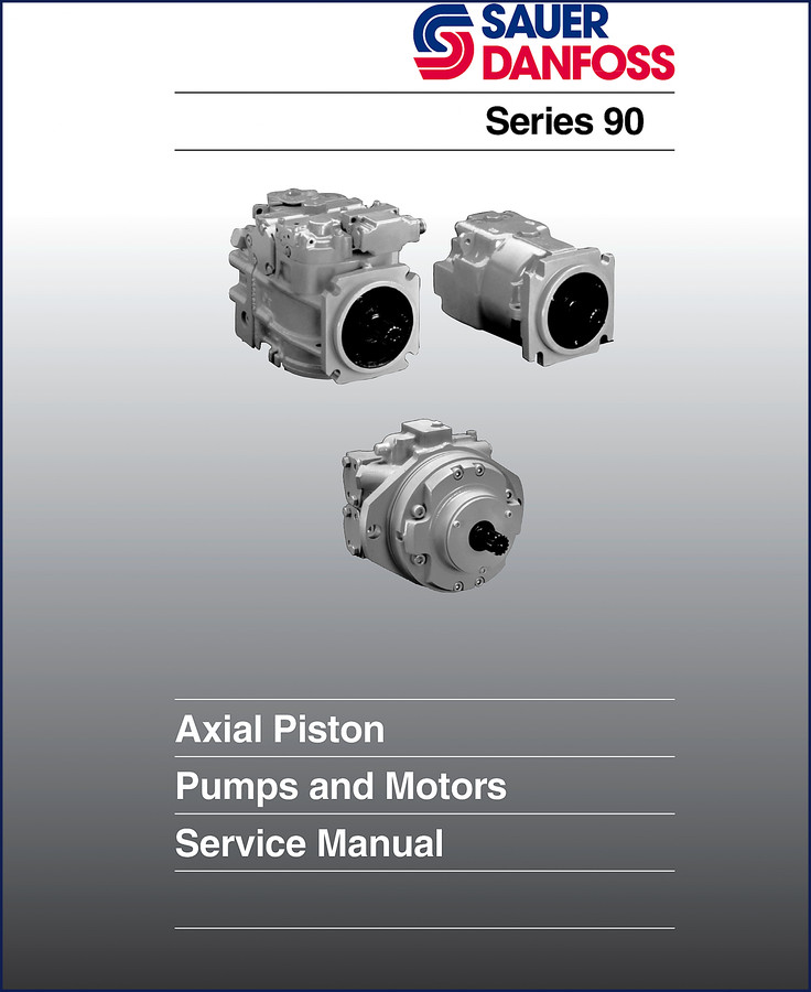 Sauer Danfoss Series 90 2008 Technical Manual cover showing axial piston motor cutaway