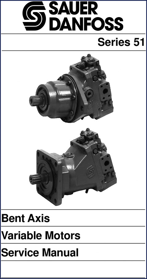 Sauer-Sundstrand Series 51 1992 Service Manual cover showing bent axis variable motor diagram