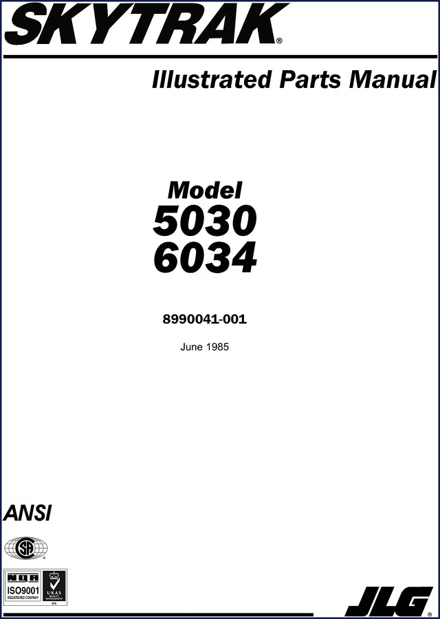 Skytrak 5030 6034 Operators Manual 1987 cover page