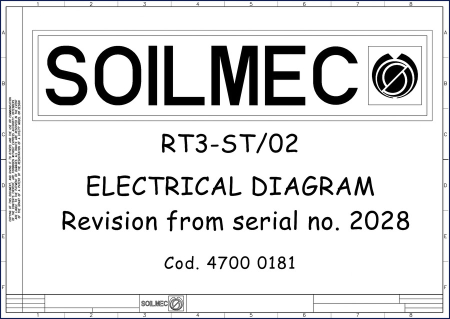 Soilmec RT3-ST 2003 Electrical Schematic factory diagram cover sheet