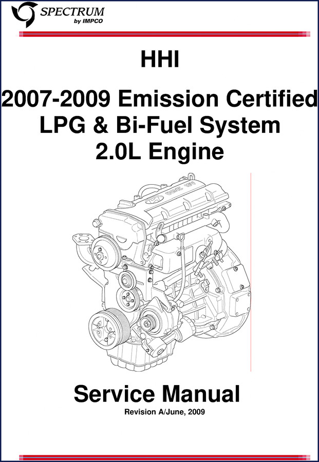 Spectrum HHI 2007-2009 Service Manual cover – OEM factory repair manual for LPG Bi-Fuel system