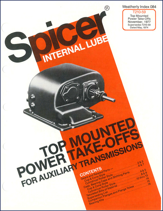 Dana Spicer 1541 R805 7031 8341 Power Take-Off Parts Catalog 1974 factory page