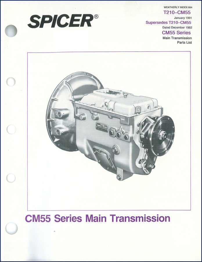 1991 Dana Spicer T210 CM55 Main Transmission Parts Catalog cover
