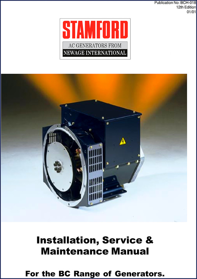Stamford BC Range Service Manual – 12th Edition factory service document for BC Range generators