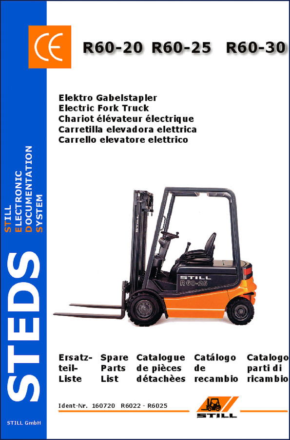 Still R60-20 R60-25 R60-30 2016 Parts Catalog front cover - OEM factory documentation