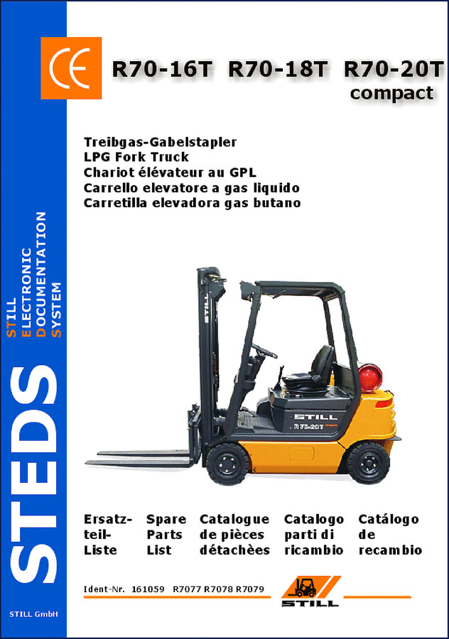 Still R70-16T, R70-18T, R70-20T LPG Fork Truck Parts Catalog 2016 - 2256 pages OEM factory manual cover