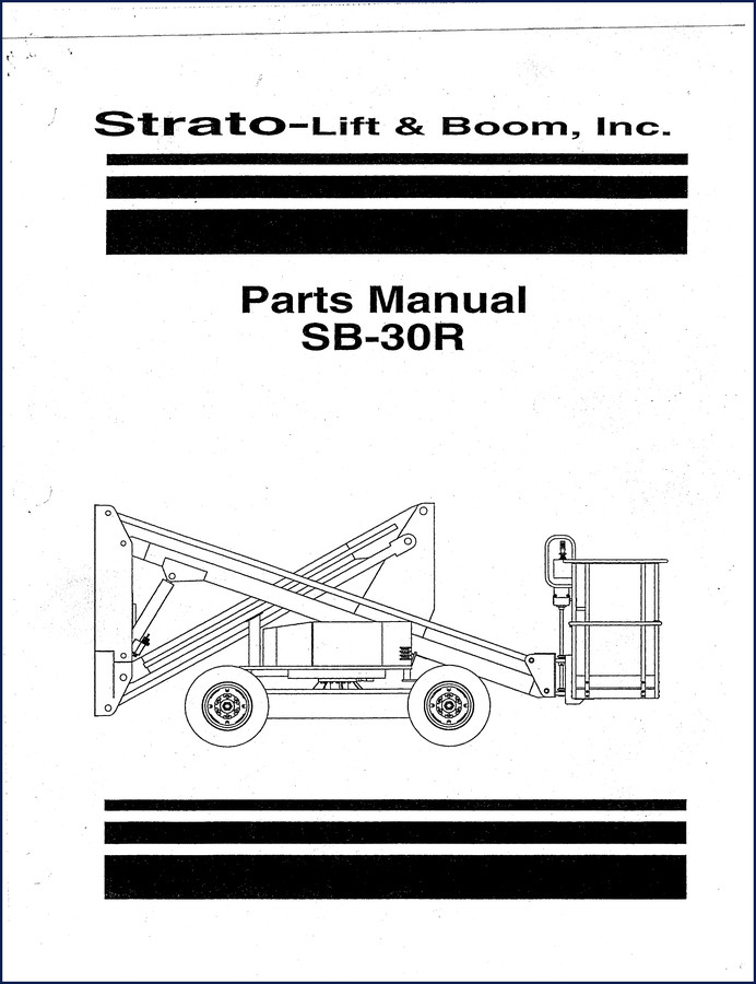 Strato-lift & Boom SB-30R Parts Catalog – 44 pages of factory OEM part diagrams and numbers