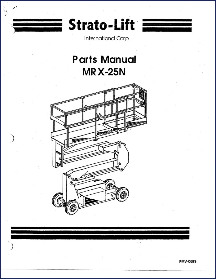 Strato-lift MRX-25N Parts Catalog cover 56 pages