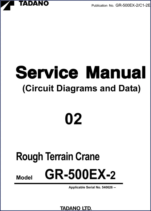 Tadano GR-500EX-2 Service Manual – 158-page factory repair manual cover