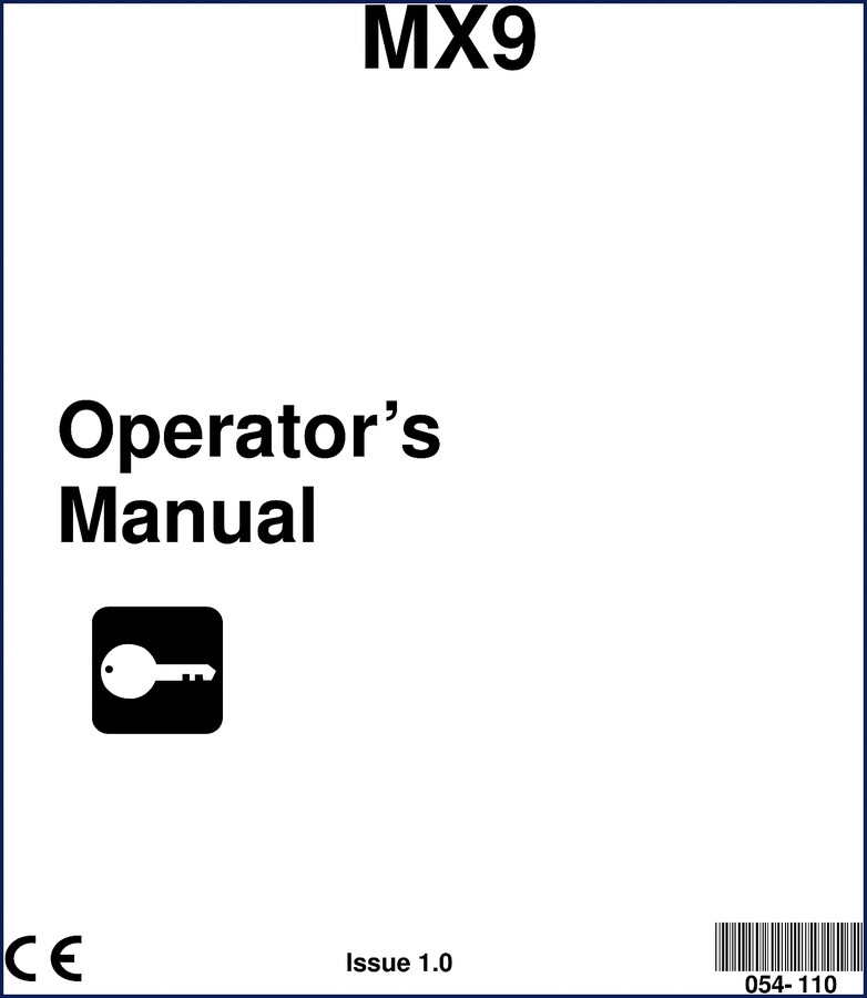 2003 Ditch Witch MX9 Operators Manual cover - OEM factory documentation from The Charles Machine Works