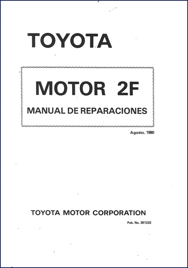 Cover of Toyota 2F 1980 Repair Manual – 255 pages, OEM factory service data for Land Cruiser engines